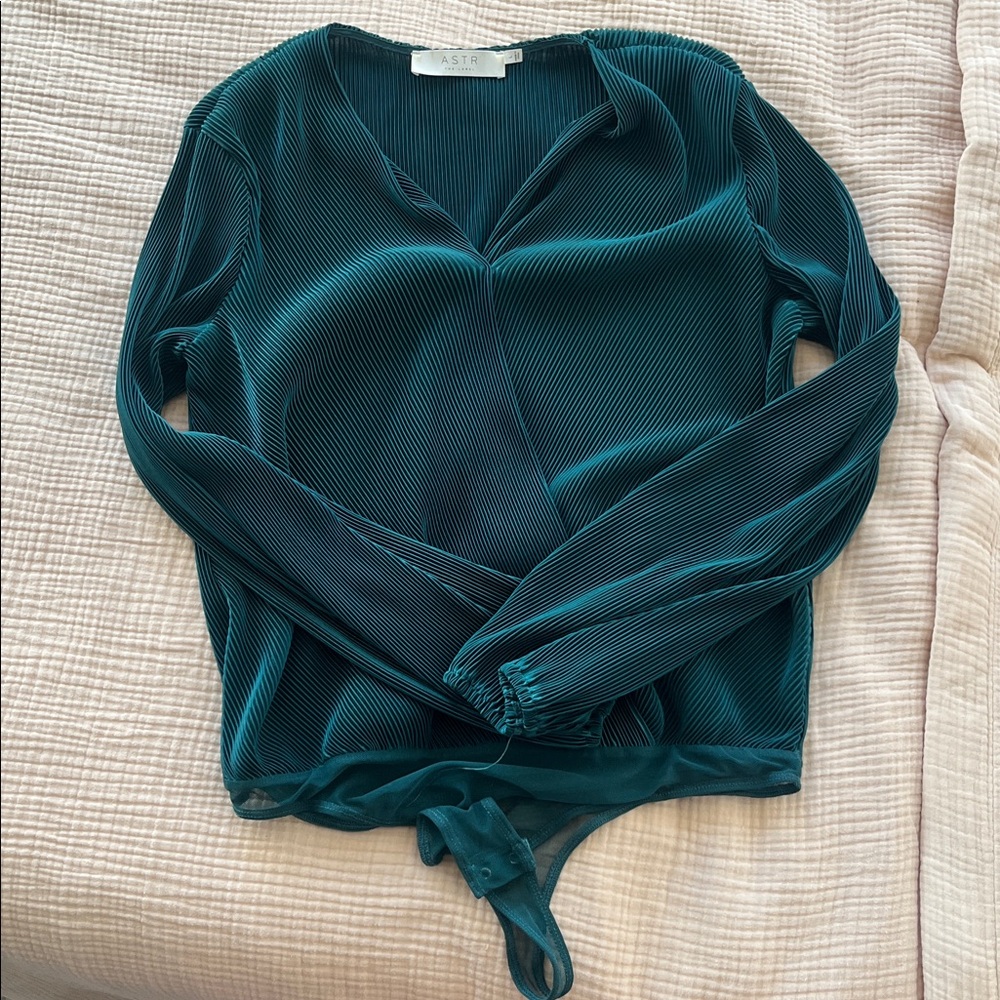 ASTR the label Teal Long Sleeve Bodysuit